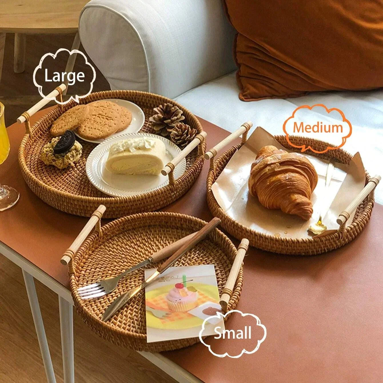 Charming Woven Wood Basket Organizing Tray