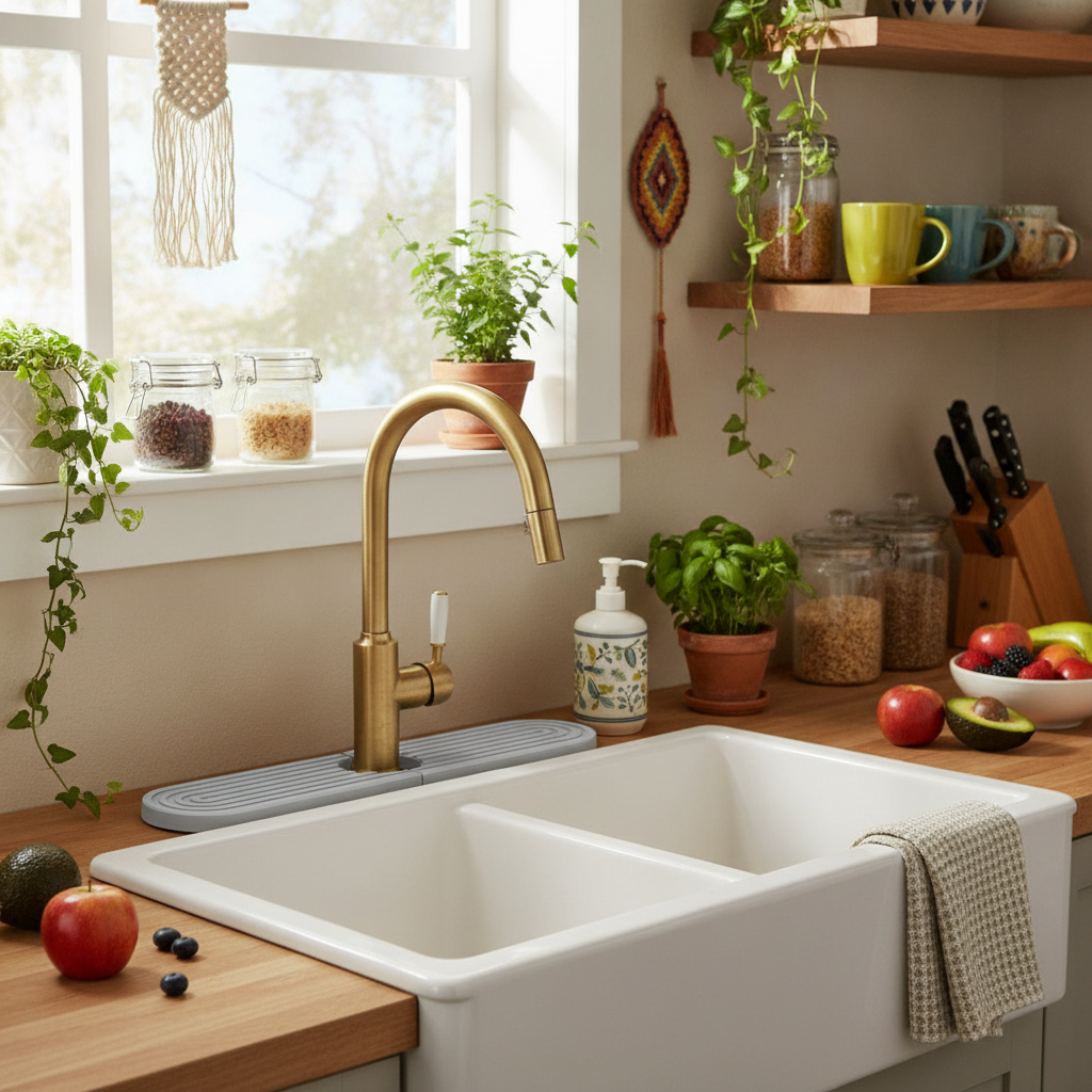 Quick-Dry Stone Sink Splash Guard