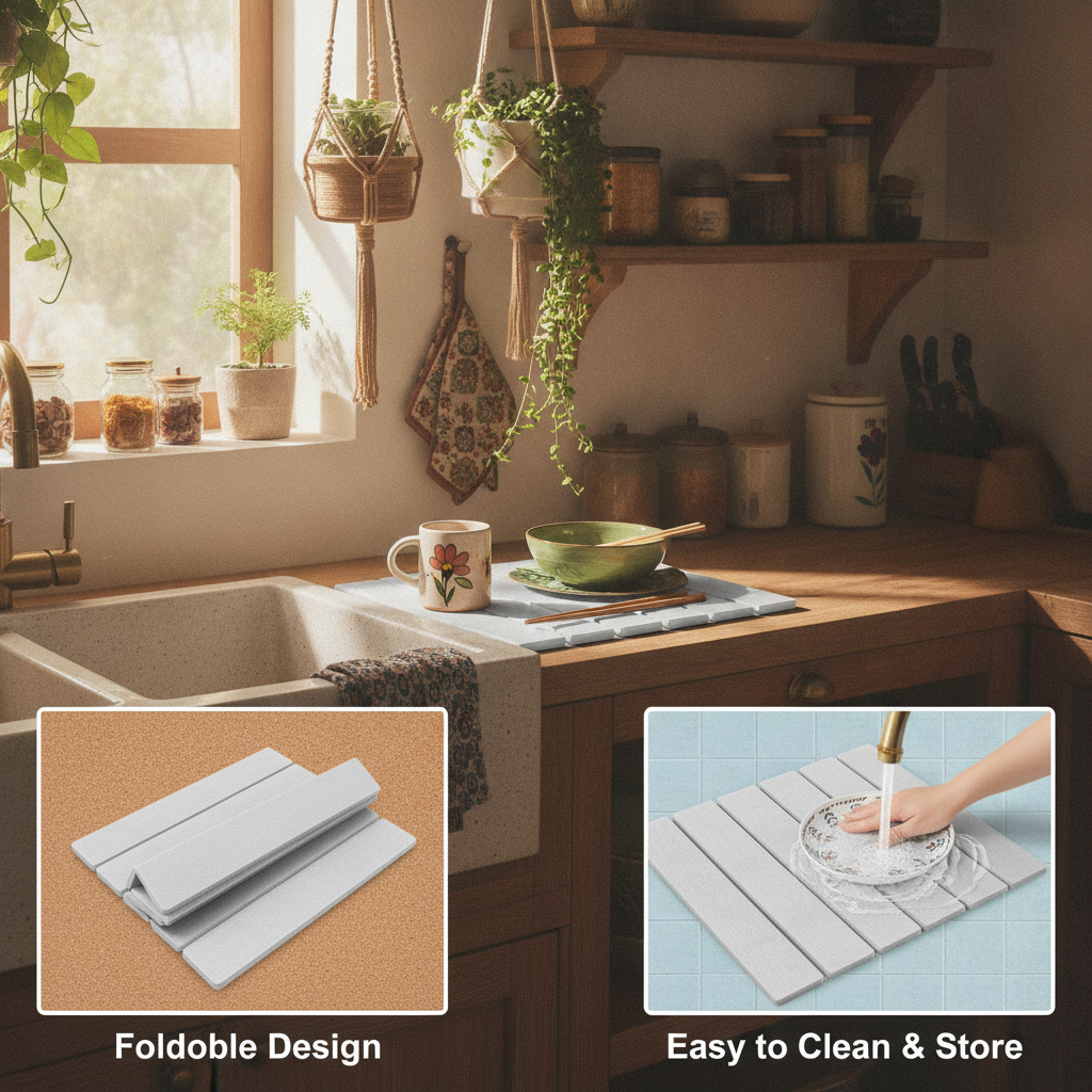 Foldable Stone Dish Mat