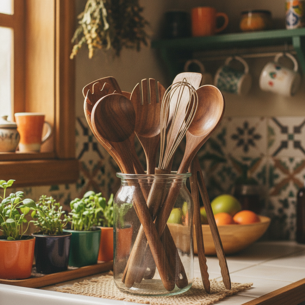 Wooden Kitchen Utensil Set