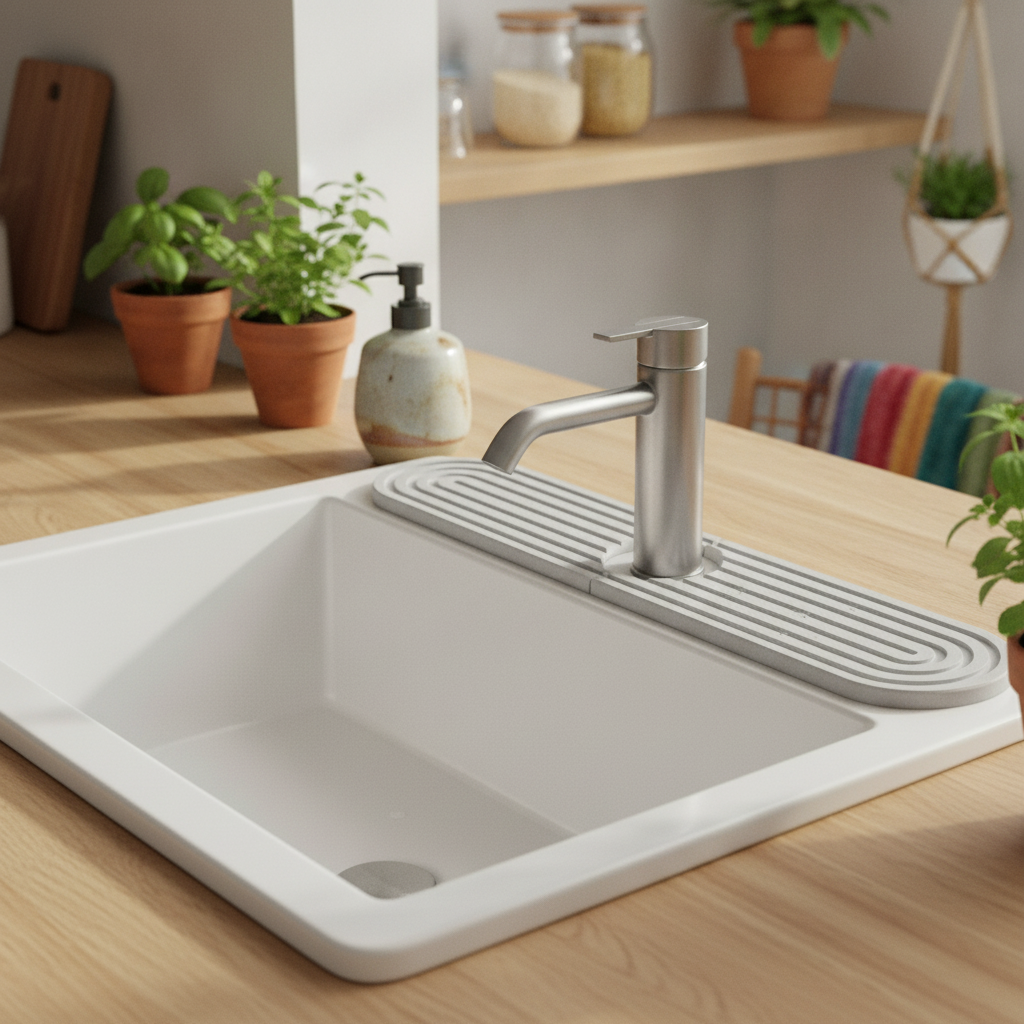 Quick-Dry Stone Sink Splash Guard