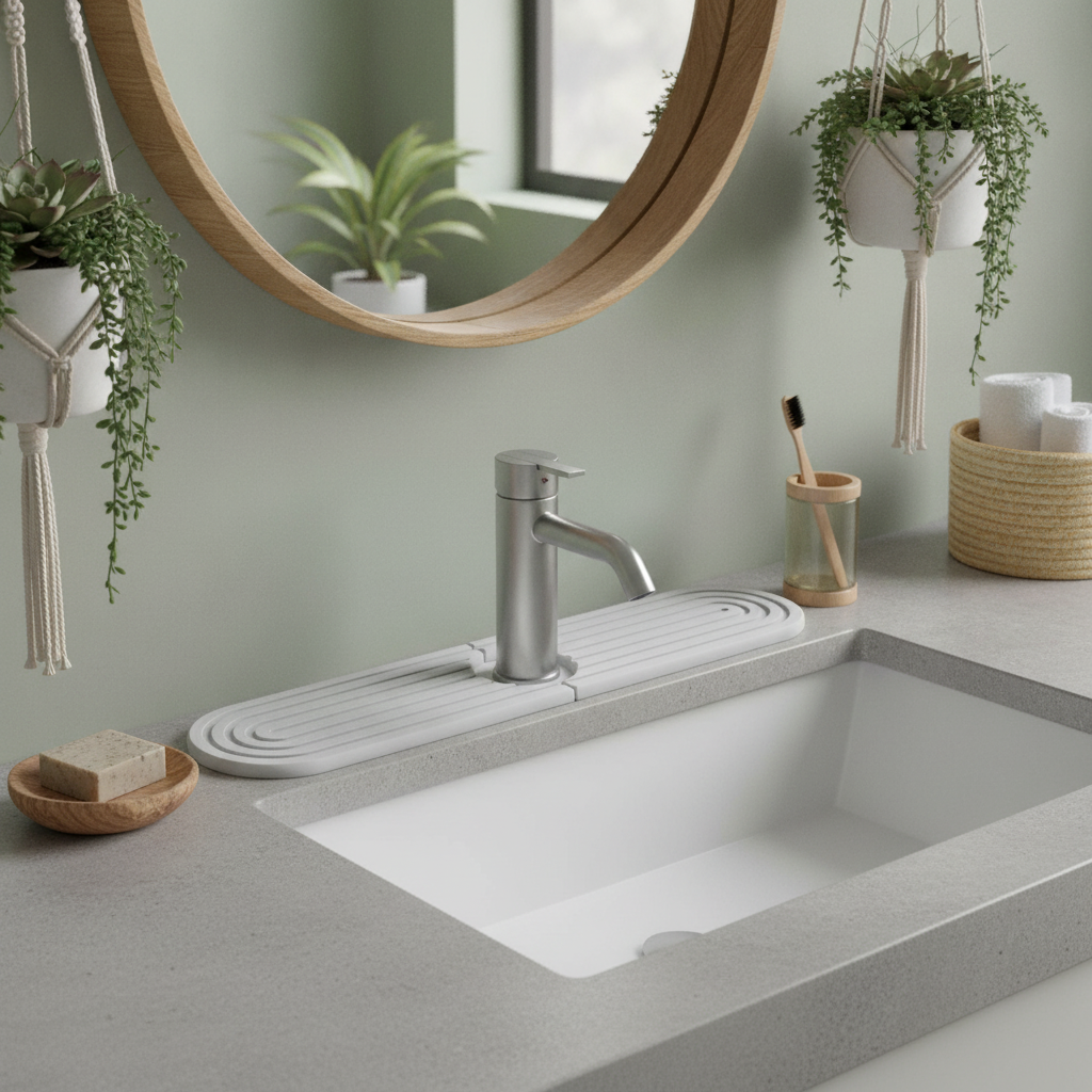 Quick-Dry Stone Sink Splash Guard